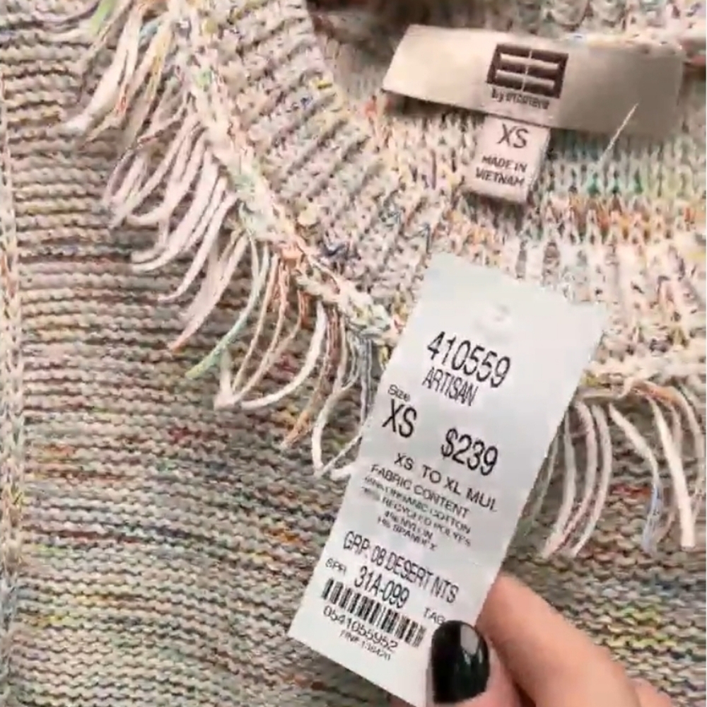 NWT ETCETERA | $239 Fringed Knit Sweater Vest - Picture 2 of 2